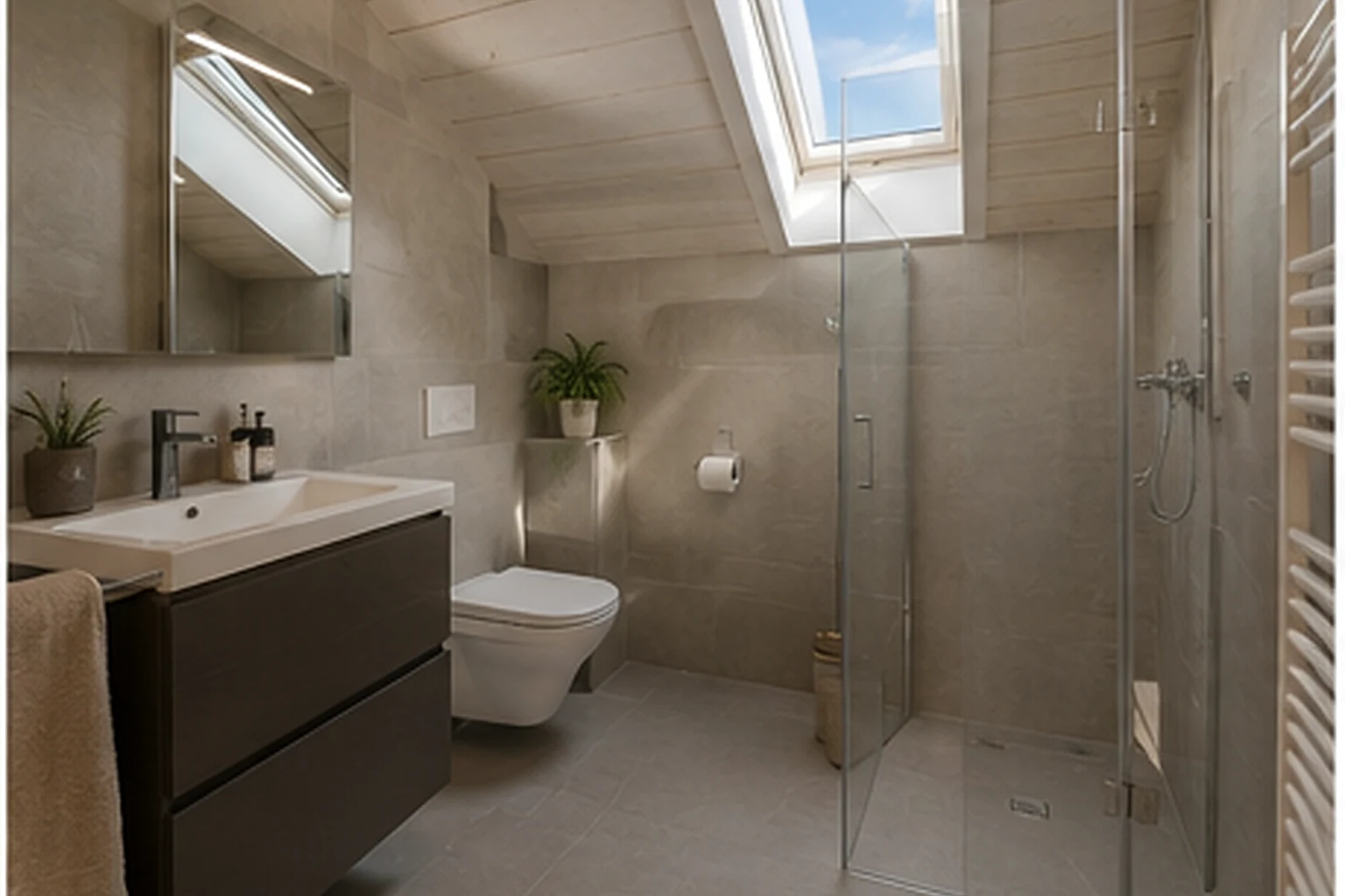 Bathroom with floor-level shower — artist's impression